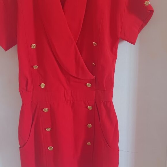 CHANEL BOUTIQUE RED WOOL MINI DRESS MADE IN FRANCE SIZE US 4 - Picture 6 of 13
